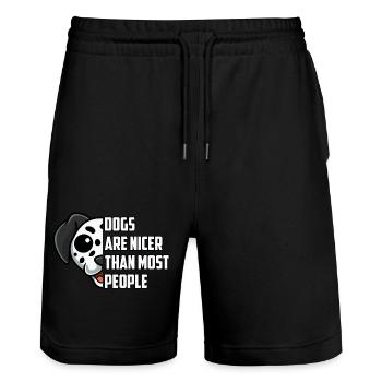 Les chiens sont plus gentils que la plupart des gens - Short de jogging bio TRAINER Stanley/Stella unisexe - noir - Devant - Nik (191cm) & Marisol (170cm)