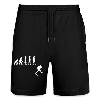 Evolution Freitauchen Freitauchen Plongée - Stanley/Stella Unisex Bio Joggingshorts Trainer  - Schwarz - Vorne - Nik (191cm) & Marisol (170cm)