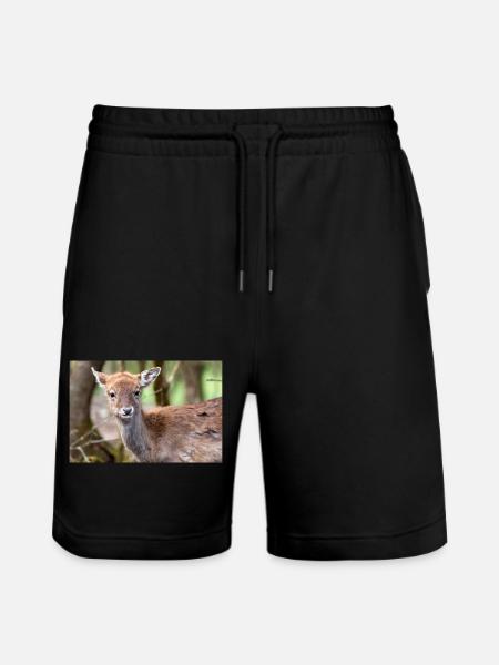 Damherten (in het Duits Damwild of Damhirsch) Dama - Stanley/Stella uniseks bio-joggingshorts Mover  - zwart