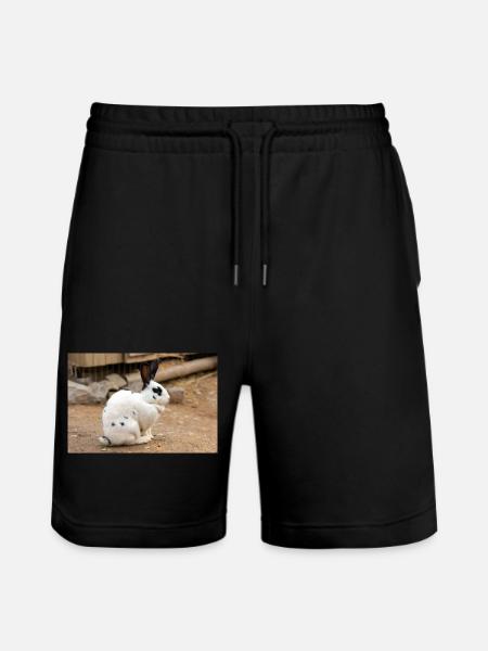 Kaninchen - Stanley/Stella Unisex Bio Joggingshorts Trainer  - Schwarz