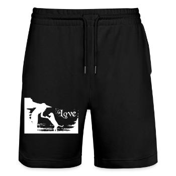 Dog Hund - Stanley/Stella Unisex Bio Joggingshorts Trainer  - Schwarz - Vorne - Nik (191cm) & Marisol (170cm)