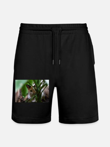 le chat au doux regard - Short de jogging bio TRAINER Stanley/Stella unisexe - noir