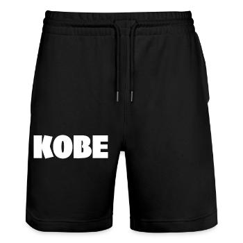 KOBE WHITE - Stanley/Stella Trainer Unisex Organic Jogging Shorts - black - Front - Nik (191cm) & Marisol (170cm)