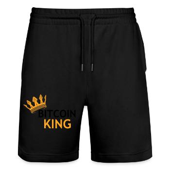 Crypto Bitcoin Trading - Short de jogging bio TRAINER Stanley/Stella unisexe - noir - Devant - Nik (191cm) & Marisol (170cm)