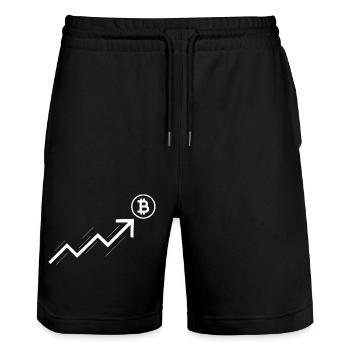 Trading de crypto-monnaies Bitcoin - Short de jogging bio TRAINER Stanley/Stella unisexe - noir - Devant - Nik (191cm) & Marisol (170cm)
