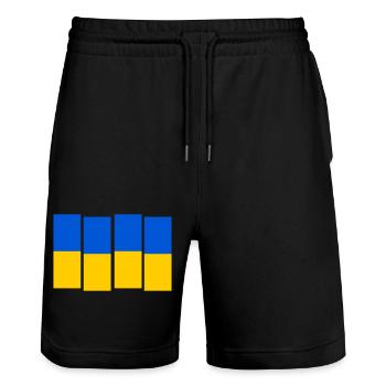 Drapeau noir de l’Ukraine - Short de jogging bio TRAINER Stanley/Stella unisexe - noir - Devant - Nik (191cm) & Marisol (170cm)