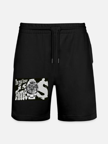 The real luxury is time - Stanley/Stella Trainer Unisex Organic Jogging Shorts - black