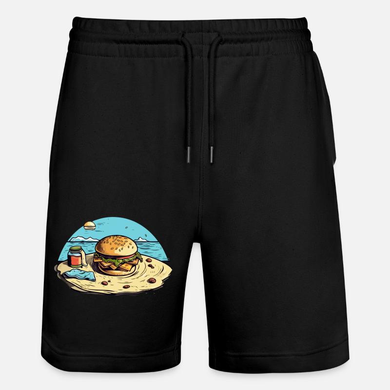 Hamburger à la plage n°1 - Short de jogging bio TRAINER Stanley/Stella unisexe - noir