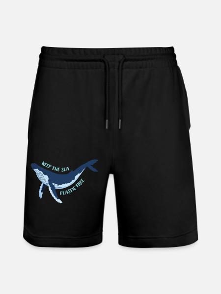Meerestiere - Stanley/Stella Unisex Bio Joggingshorts Trainer  - Schwarz