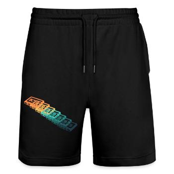 Vintage-Kassette - Stanley/Stella Unisex Bio Joggingshorts Trainer  - Schwarz - Vorne - Nik (191cm) & Marisol (170cm)