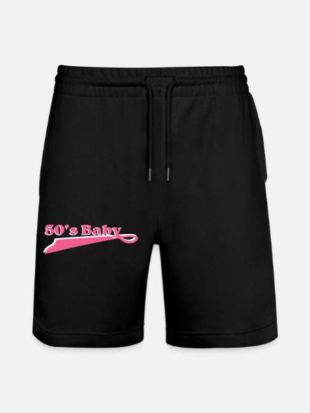 Year 50 baby - Stanley/Stella Trainer Unisex Organic Jogging Shorts - black