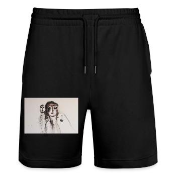 mädchen grusel - Stanley/Stella Unisex Bio Joggingshorts Trainer  - Schwarz - Vorne - Nik (191cm) & Marisol (170cm)