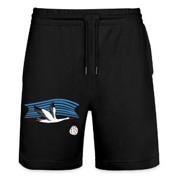Storch - Stanley/Stella Unisex Bio Joggingshorts Trainer  - Schwarz - Vorne - Nik (191cm) & Marisol (170cm)