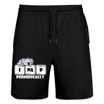 I Nap Periodically Chemistry Science Pun - Stanley/Stella Trainer Unisex Organic Jogging Shorts - black - Front - Nik (191cm) & Marisol (170cm)