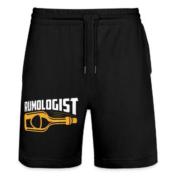Rumologist Rum Caribbean Drinking - Stanley/Stella Unisex Bio Joggingshorts Trainer  - Schwarz - Vorne - Nik (191cm) & Marisol (170cm)