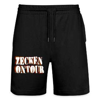 Zecken on tour - Stanley/Stella Unisex Bio Joggingshorts Trainer  - Schwarz - Vorne - Nik (191cm) & Marisol (170cm)