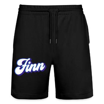 Finn | Farben änderbar - Stanley/Stella Unisex Bio Joggingshorts Trainer  - Schwarz - Vorne - Nik (191cm) & Marisol (170cm)