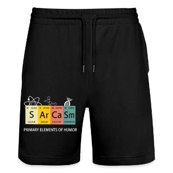 sarcasm, funny sayings, periodic table, humor - Stanley/Stella Trainer Unisex Organic Jogging Shorts - black - Front - Nik (191cm) & Marisol (170cm)