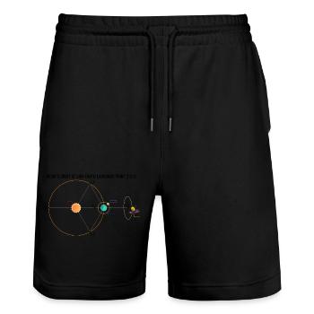 Télescope Webb JWST Schéma L2 Point Orbite - Short de jogging bio TRAINER Stanley/Stella unisexe - noir - Devant - Nik (191cm) & Marisol (170cm)