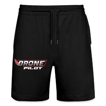 Drohnenpilot Whoop Copter FPV UAS Pilot Drone - Stanley/Stella Unisex Bio Joggingshorts Trainer  - Schwarz - Vorne - Nik (191cm) & Marisol (170cm)