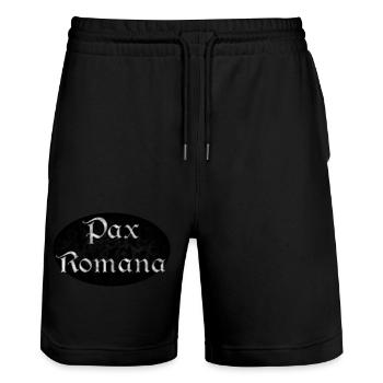 Pax Romana en marbre blanc - Short de jogging bio TRAINER Stanley/Stella unisexe - noir - Devant - Nik (191cm) & Marisol (170cm)