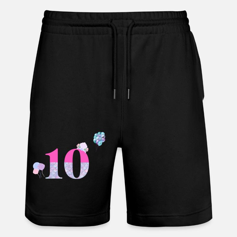 10-jähriges Jubiläum Meerjungfrau - Stanley/Stella Unisex Bio Joggingshorts Trainer  - Schwarz