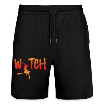 Witch - Stanley/Stella Trainer Unisex Organic Jogging Shorts - black - Front - Nik (191cm) & Marisol (170cm)