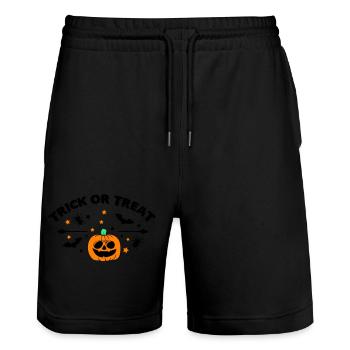 trick or treat 02 - Stanley/Stella Unisex Bio Joggingshorts Trainer  - Schwarz - Vorne - Nik (191cm) & Marisol (170cm)