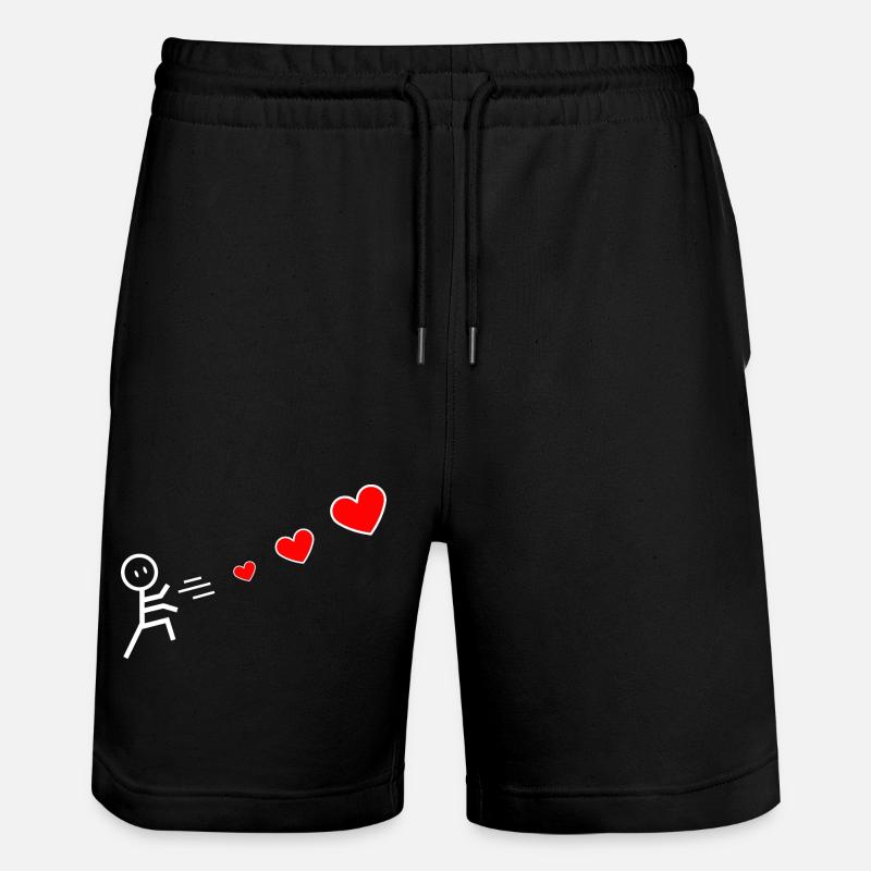 Ich biete dir Herzen an - Stanley/Stella Unisex Bio Joggingshorts Trainer  - Schwarz
