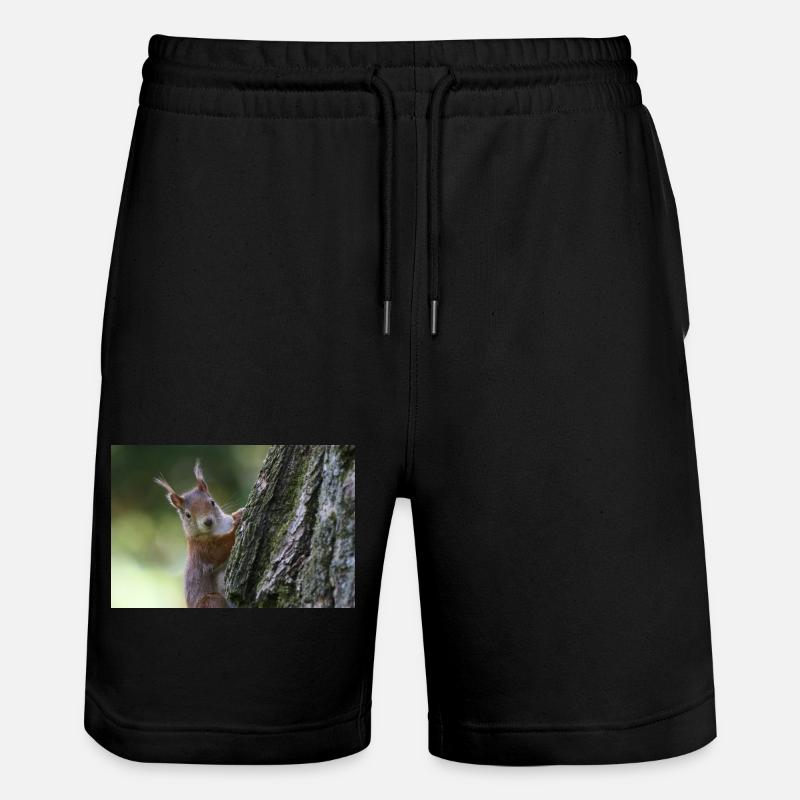 Eichhörnchen,Isibat - Stanley/Stella Unisex Bio Joggingshorts Trainer  - Schwarz