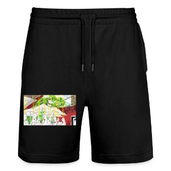 Es gut haben. - Stanley/Stella Unisex Bio Joggingshorts Trainer  - Schwarz - Vorne - Nik (191cm) & Marisol (170cm)