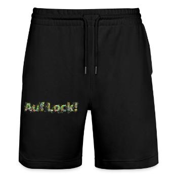 Auf Lock Grüne Wiese mit bunten Blumen - Stanley/Stella Unisex Bio Joggingshorts Trainer  - Schwarz - Vorne - Nik (191cm) & Marisol (170cm)