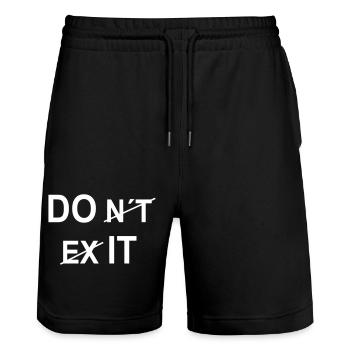 Do it and not don´t exit - Stanley/Stella Unisex Bio Joggingshorts Trainer  - Schwarz - Vorne - Nik (191cm) & Marisol (170cm)