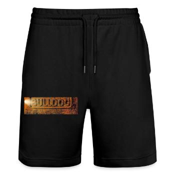 Im. horizontale de pièce rouillée de tracteur bouledogue - Short de jogging bio TRAINER Stanley/Stella unisexe - noir - Devant - Nik (191cm) & Marisol (170cm)
