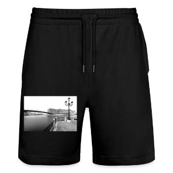 Vue sur le « Ponte della Costituzione » - Short de jogging bio TRAINER Stanley/Stella unisexe - noir - Devant - Nik (191cm) & Marisol (170cm)