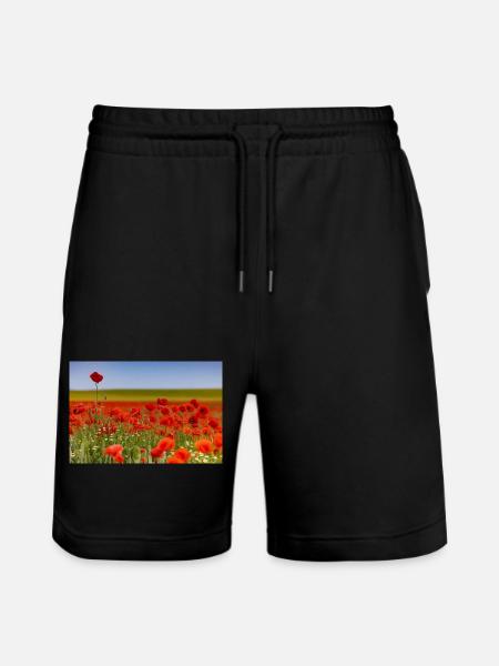 Mohnfeld - Stanley/Stella Unisex Bio Joggingshorts Trainer  - Schwarz