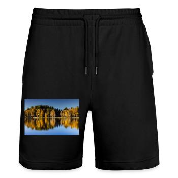 Autumn atmosphere at Lake Bad Bayersoier - Stanley/Stella Trainer Unisex Organic Jogging Shorts - black - Front - Nik (191cm) & Marisol (170cm)