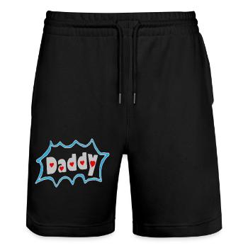 HerzDaddy - Stanley/Stella Unisex Bio Joggingshorts Trainer  - Schwarz - Vorne - Nik (191cm) & Marisol (170cm)