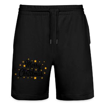 Joyeux Noël - Short de jogging bio TRAINER Stanley/Stella unisexe - noir - Devant - Nik (191cm) & Marisol (170cm)