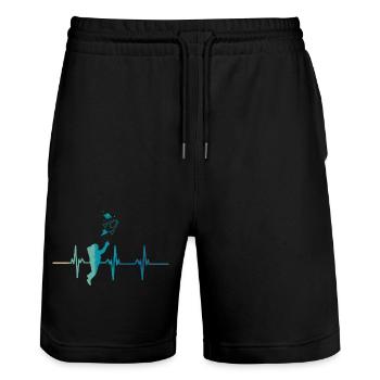 Battement de cœur astronaute - Short de jogging bio TRAINER Stanley/Stella unisexe - noir - Devant - Nik (191cm) & Marisol (170cm)