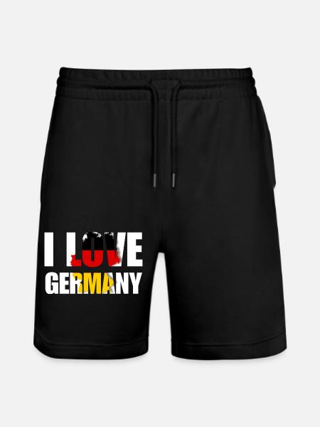 i love Germany - Stanley/Stella Unisex Bio Joggingshorts Trainer - Schwarz