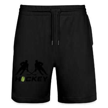 hockey - Short de jogging bio TRAINER Stanley/Stella unisexe - noir - Devant - Nik (191cm) & Marisol (170cm)