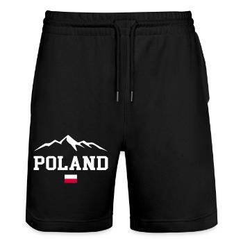 Polen Poland Berge Wandern - Stanley/Stella Unisex Bio Joggingshorts Trainer  - Schwarz - Vorne - Nik (191cm) & Marisol (170cm)