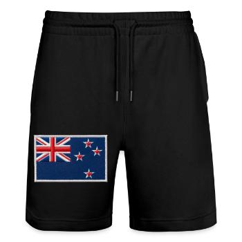 Nouvelle-Zélande Aotearoa Kiwi 24 - Short de jogging bio TRAINER Stanley/Stella unisexe - noir - Devant - Nik (191cm) & Marisol (170cm)