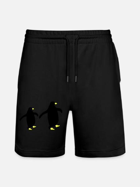 Penguin Silhouette 2 - Stanley/Stella Trainer Unisex Organic Jogging Shorts - black