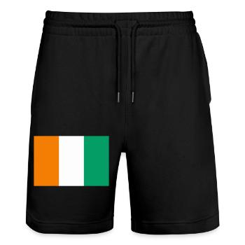 Ivory Coast / Drapeau Côte d’Ivoire - Short de jogging bio TRAINER Stanley/Stella unisexe - noir - Devant - Nik (191cm) & Marisol (170cm)