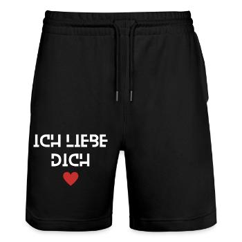 Ich liebe dich Lieblingsmensch Schatz Valentinstag - Stanley/Stella Unisex Bio Joggingshorts Trainer  - Schwarz - Vorne - Nik (191cm) & Marisol (170cm)