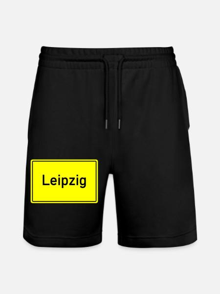 Town sign Leipzig - Stanley/Stella Trainer Unisex Organic Jogging Shorts - black