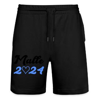 Malle 2024 Coeur - Short de jogging bio TRAINER Stanley/Stella unisexe - noir - Devant - Nik (191cm) & Marisol (170cm)