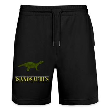 Isanosaurus Dino Dinosaurier - Stanley/Stella Unisex Bio Joggingshorts Trainer  - Schwarz - Vorne - Nik (191cm) & Marisol (170cm)